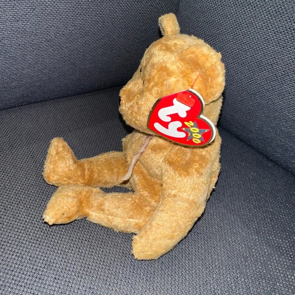Ty Beanie Baby Bear Plush Toy, Brown, Cashew 2000 New NWT Vintage - Picture 4 of 11